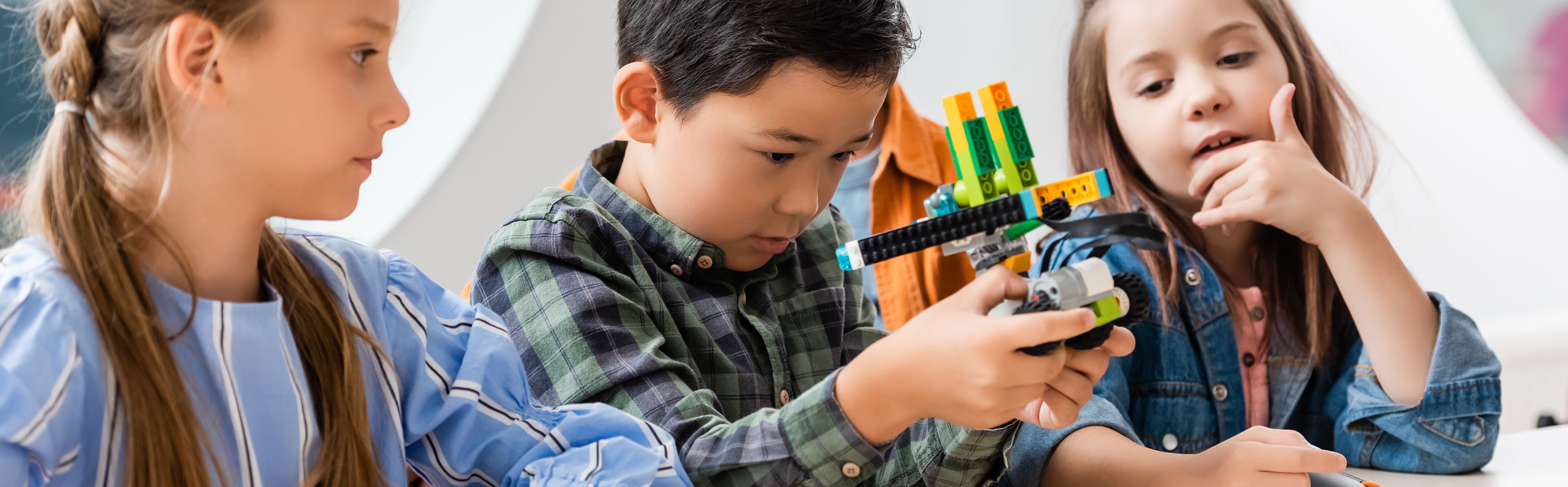 Children interacting with legos.