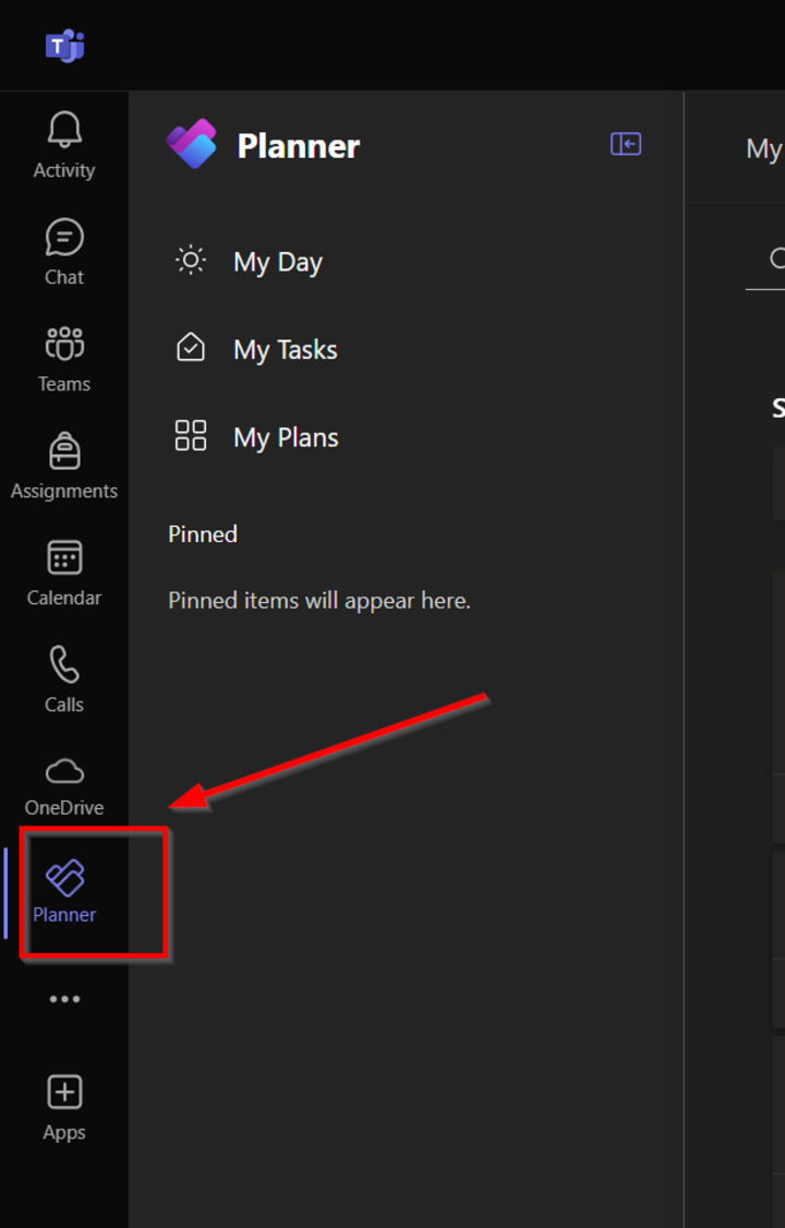 planner in teams sidebar